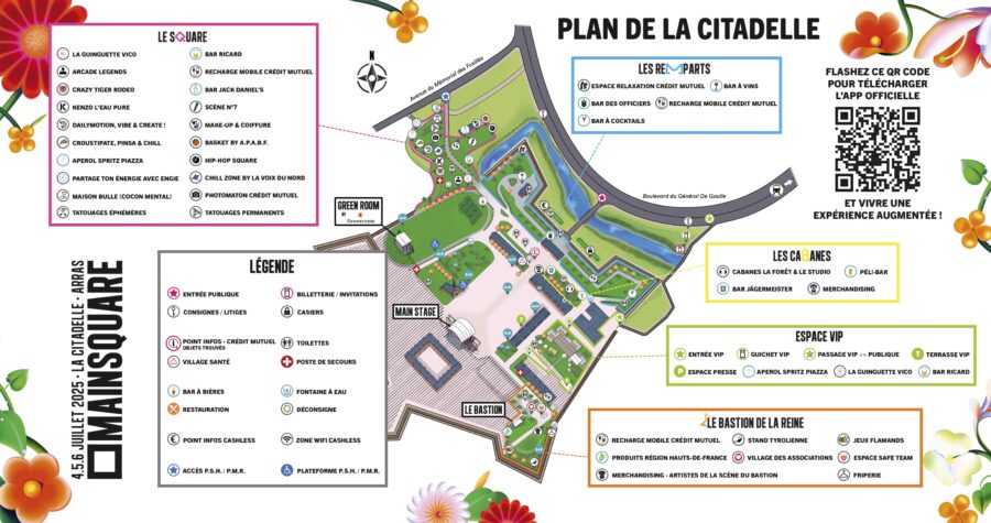 Plan de la Citadelle d'Arras, lieu du festival